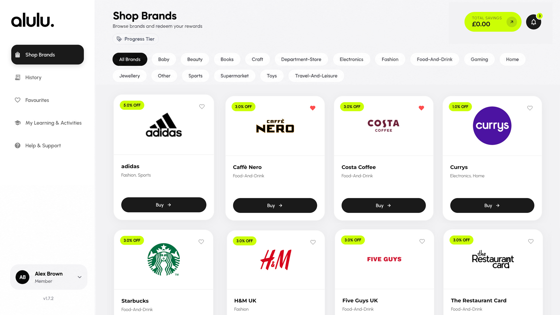 alulu browse brands screen
